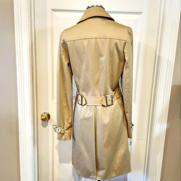 NWT Express sz 6 Women's Double Breasted Long Trench Coat in Tan - Picture 5 of 9